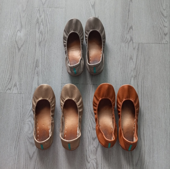 Tieks Leather Flats Bundle 3 Pairs In Neutrals 8US